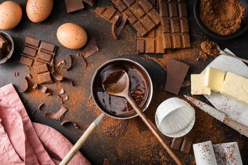 Ingredientes para la tarta bombón de chocolate.
