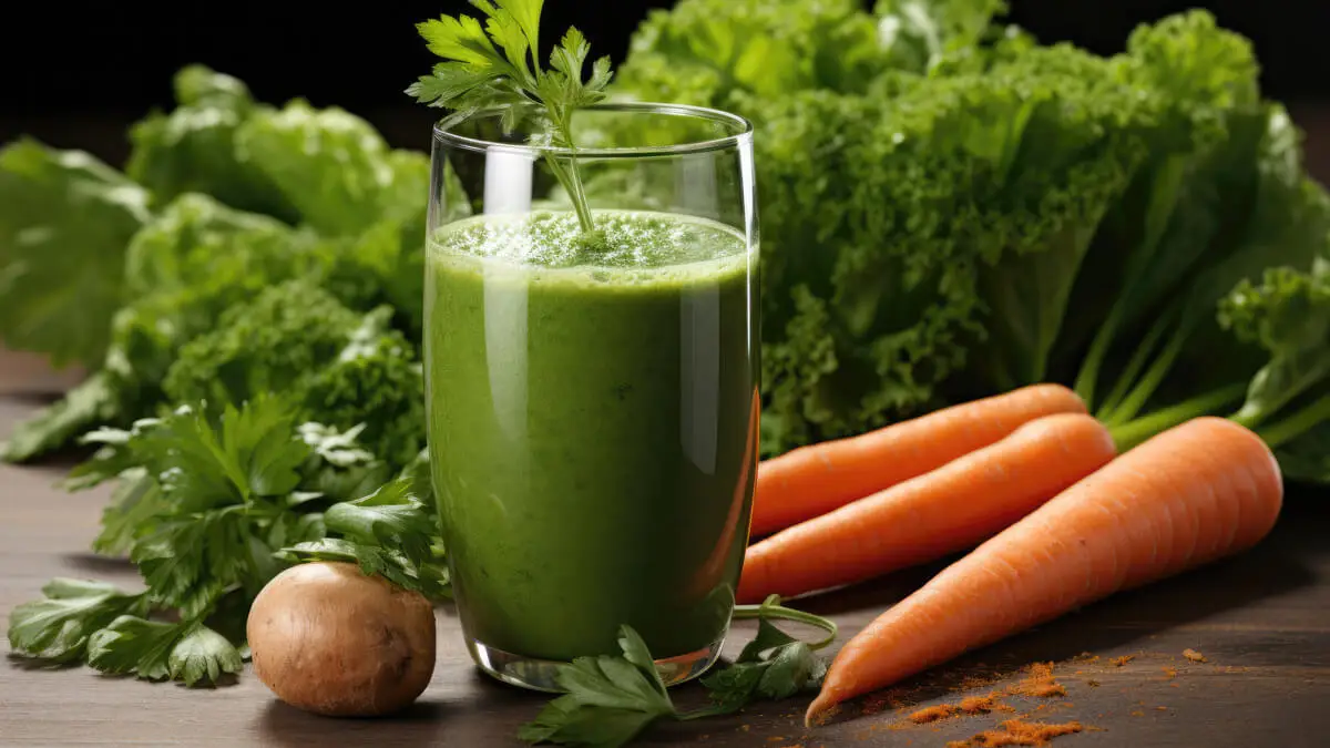 Jugo verde con zanahoria