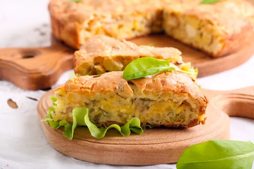 Pastel de pollo con pan de molde
