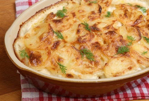 gratín de papas con queso