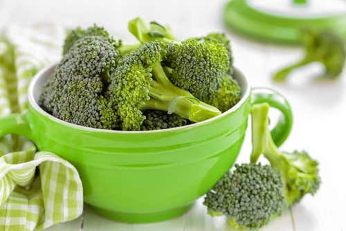 Some broccoli in a bowl.