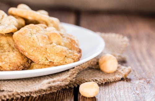 Galletas de chocolate blanco y nueces macadamia