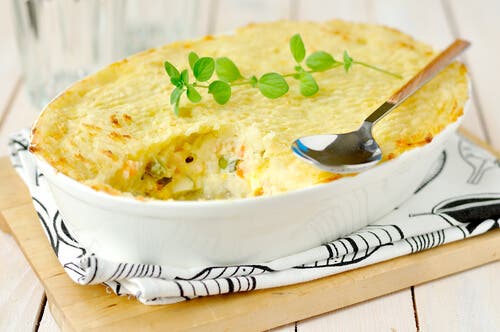 Pastel de pescado y verduras