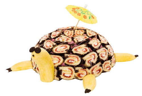 Tarta con forma de tortuga