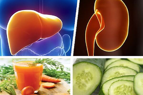 Jugo de zanahoria y pepino para fortalecer el hígado y los riñones