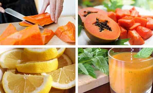 Licuado de papaya y limón para desintoxicar el estómago