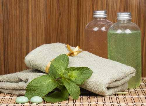 Receta I de shampú de menta para cabellos grasos