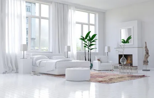 Een witte slaapkamer