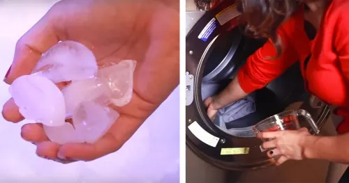 Hielo en secadora para planchar la ropa