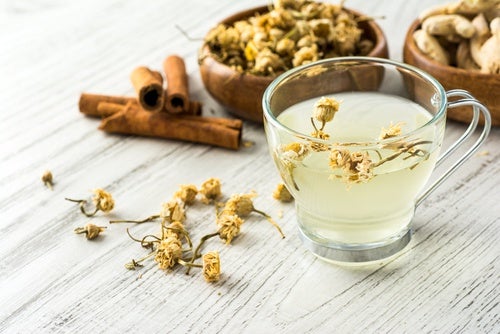 Chamomile tea might help you with falling asleep.