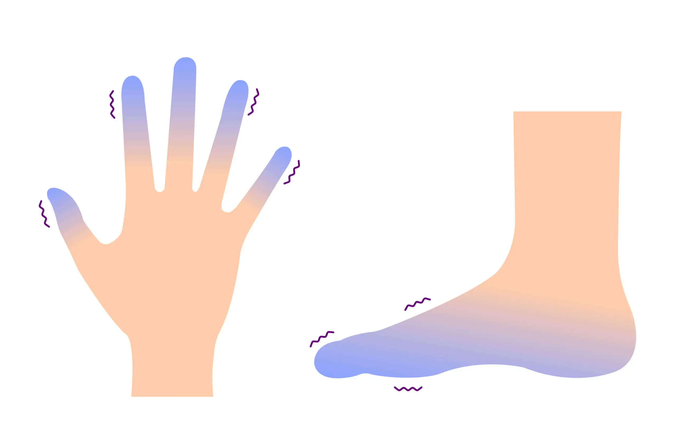 Manos y pies fríos: un posible signo de mala circulación.