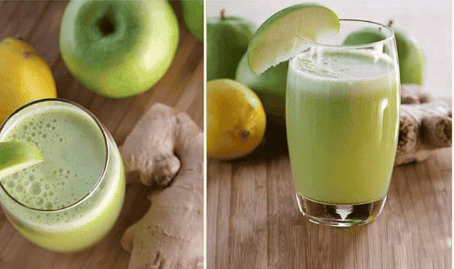 Licuado de manzana verde, miel y limón para tus pulmones