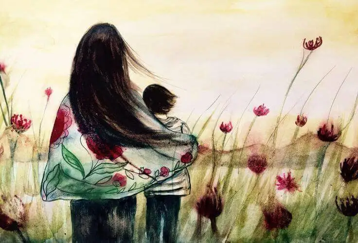 Mujer con un niño