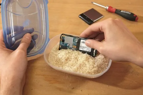 se o seu computador ou telefone ficar molhado