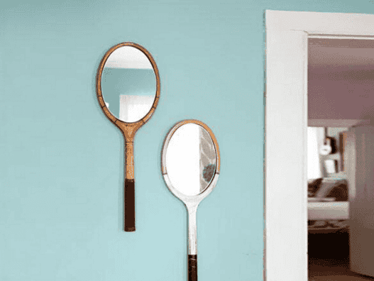 Espejos con forma de raqueta
