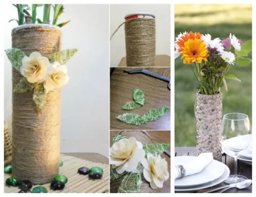 florero para reciclar los envases