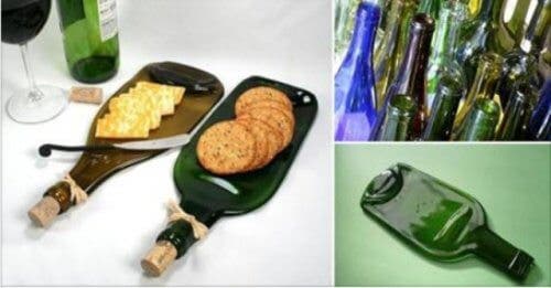 Cómo hacer con una botella de vidrio una original tabla para snacks
