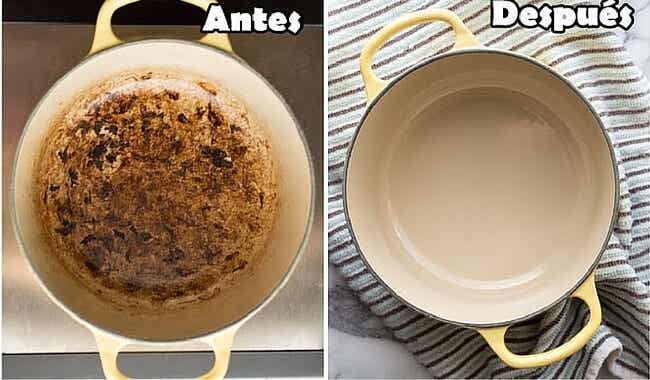 8 tips caseros para eliminar restos de comida pegada en las ollas