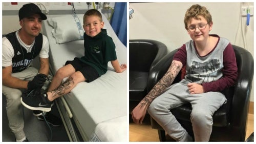 El hombre que realiza "tatuajes temporales" a niños enfermos para darles fortaleza