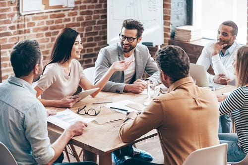 People feeling good vibes at a meeting