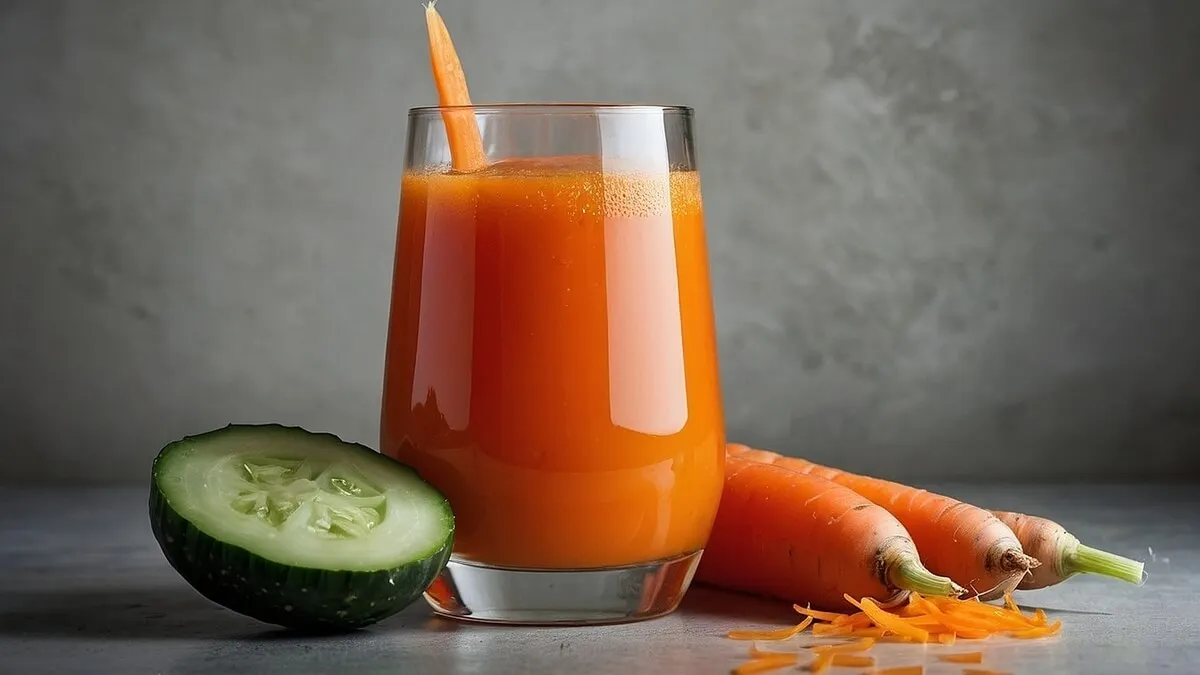 Jugo de zanahoria y pepino para limpiar los riñones.
