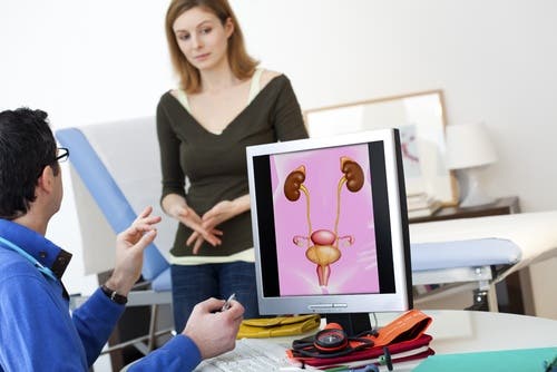 Woman at the gynecologist