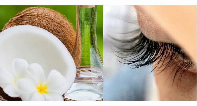Tratamiento natural con aceite de coco para engrosar las pestañas