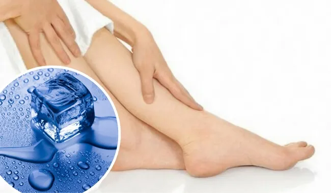 Alivia la pesadez de piernas con un cubito de hielo