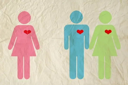 Überwindung von Untreue - Schaubild mit 3 Figuren