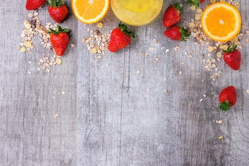 Oranges and strawberries.