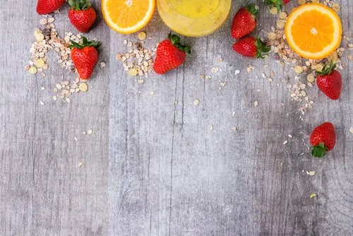 Oranges and strawberries.