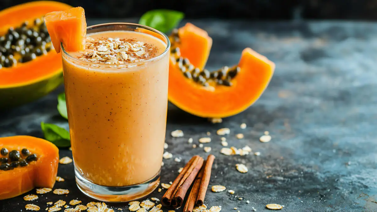 Batido de papaya con avena