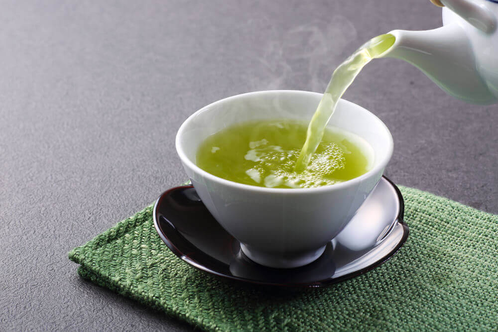 En kopp grønn te.