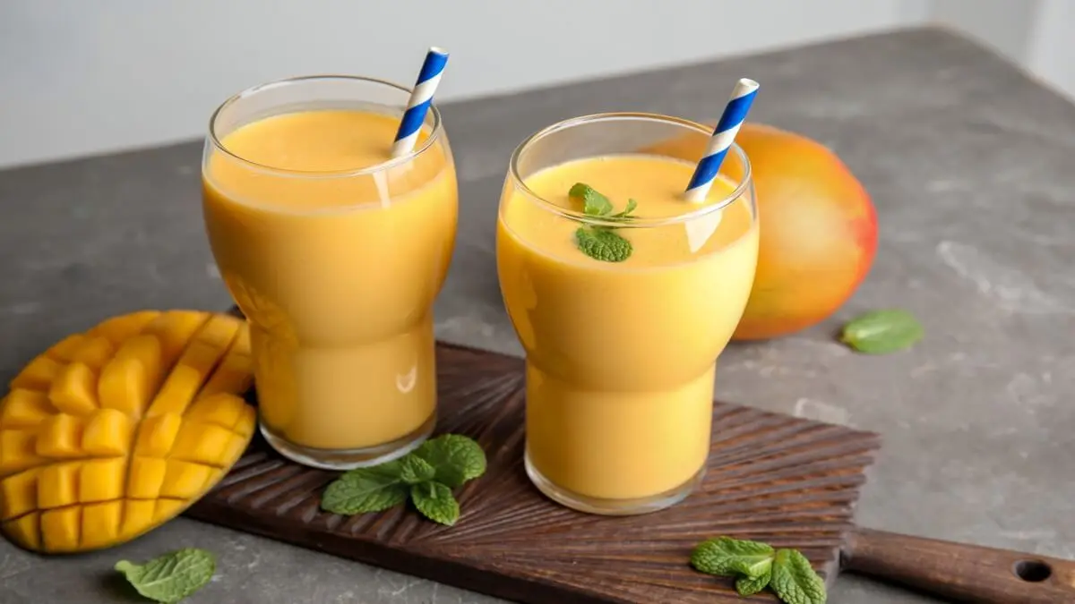 Jugo manzana verde y mango.