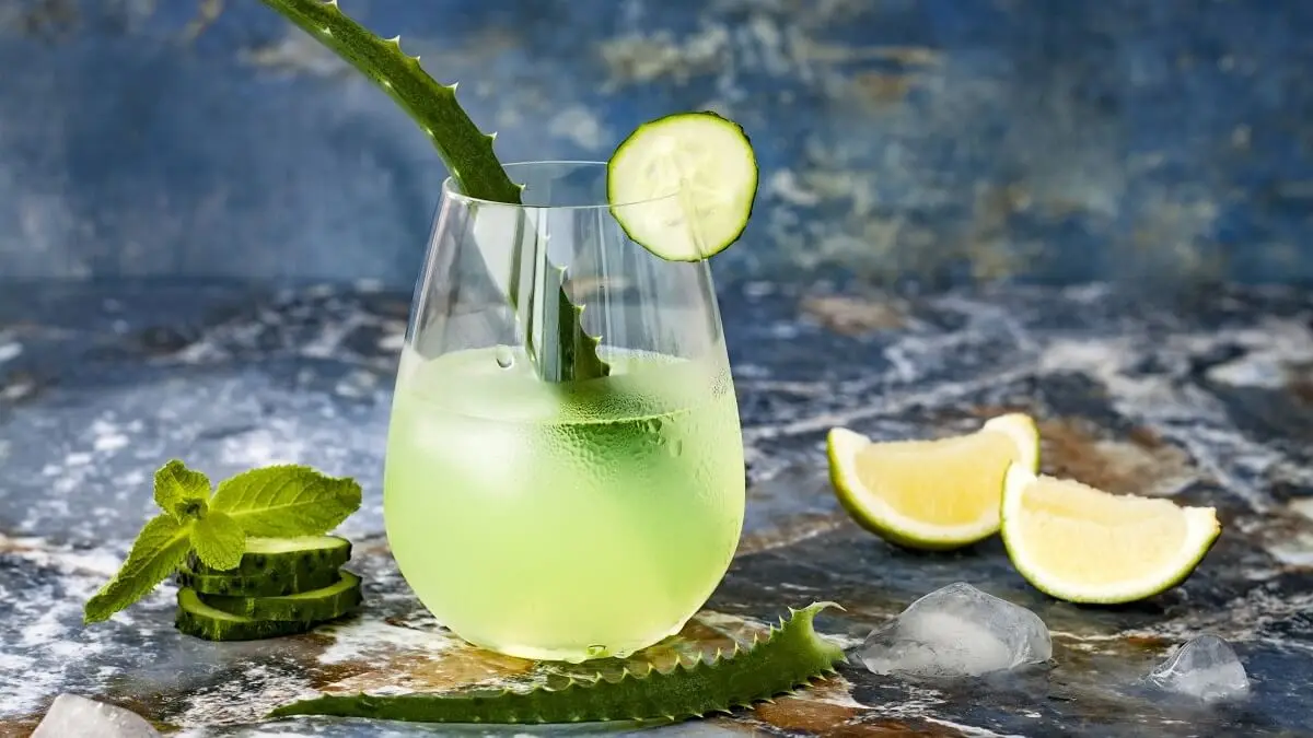 Purgante casero para limpiar el estómago con aloe vera.