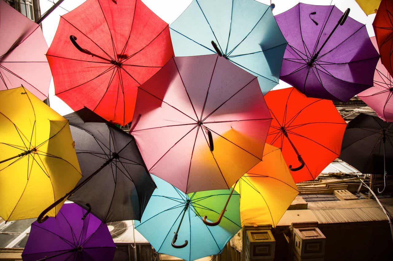 Paraguas de colores.