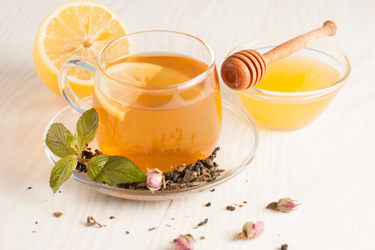 Infusión de jengibre y aloe vera