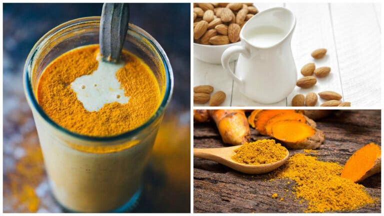 Cómo preparar una bebida antiinflamatoria de cúrcuma y leche de almendras