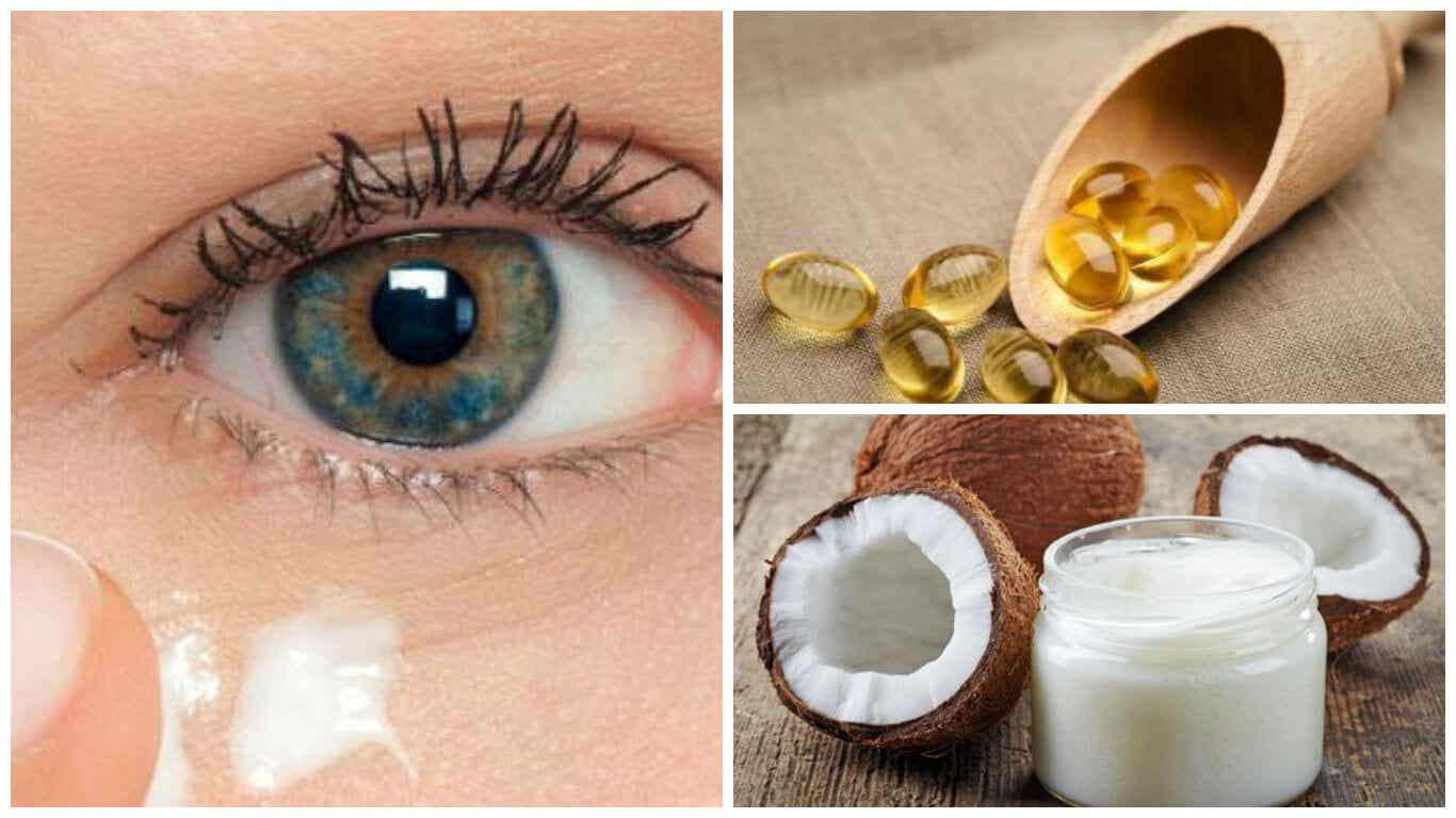 Crema natural con aceite de coco para rejuvenecer el contorno de los ojos