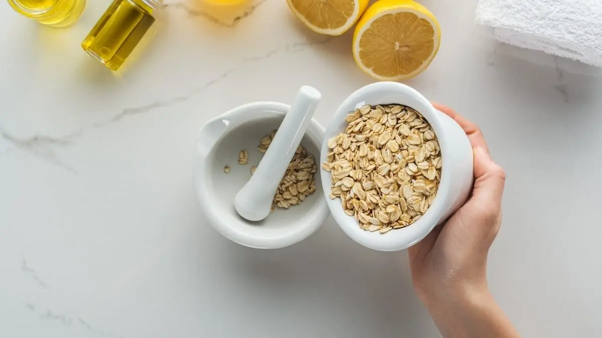 Facial casero de avena y limón.