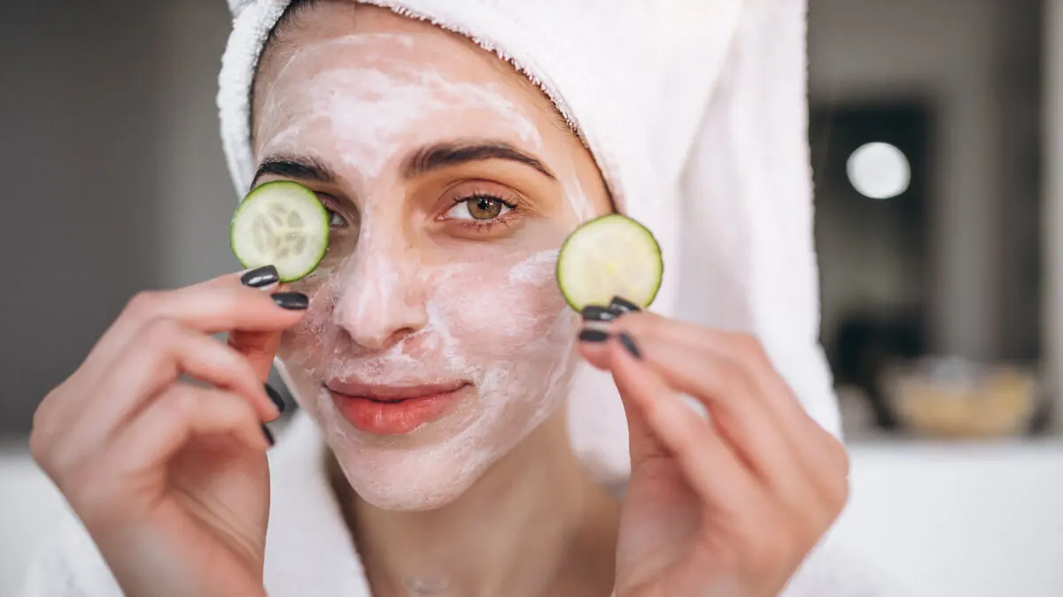 Mascarilla facial con pepino.
