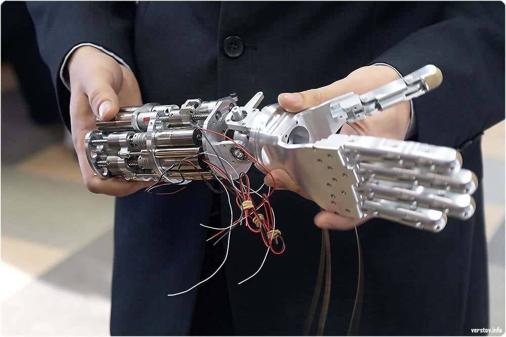 A robotic arm.
