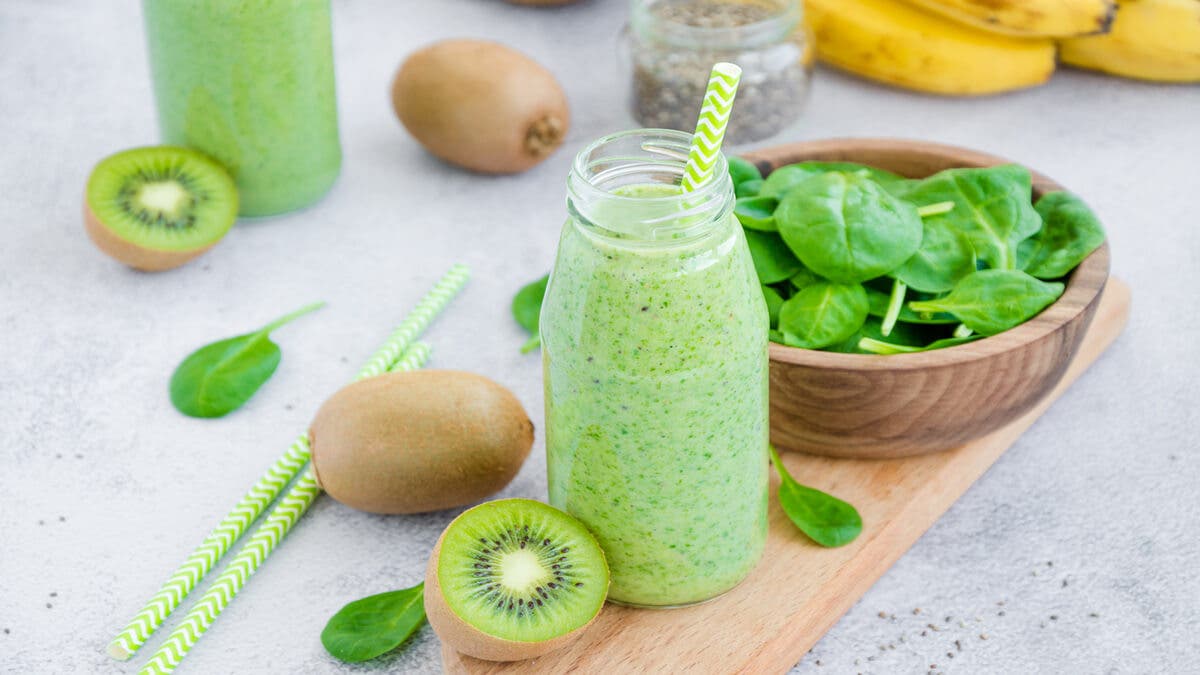 Batido de espinaca y kiwi.