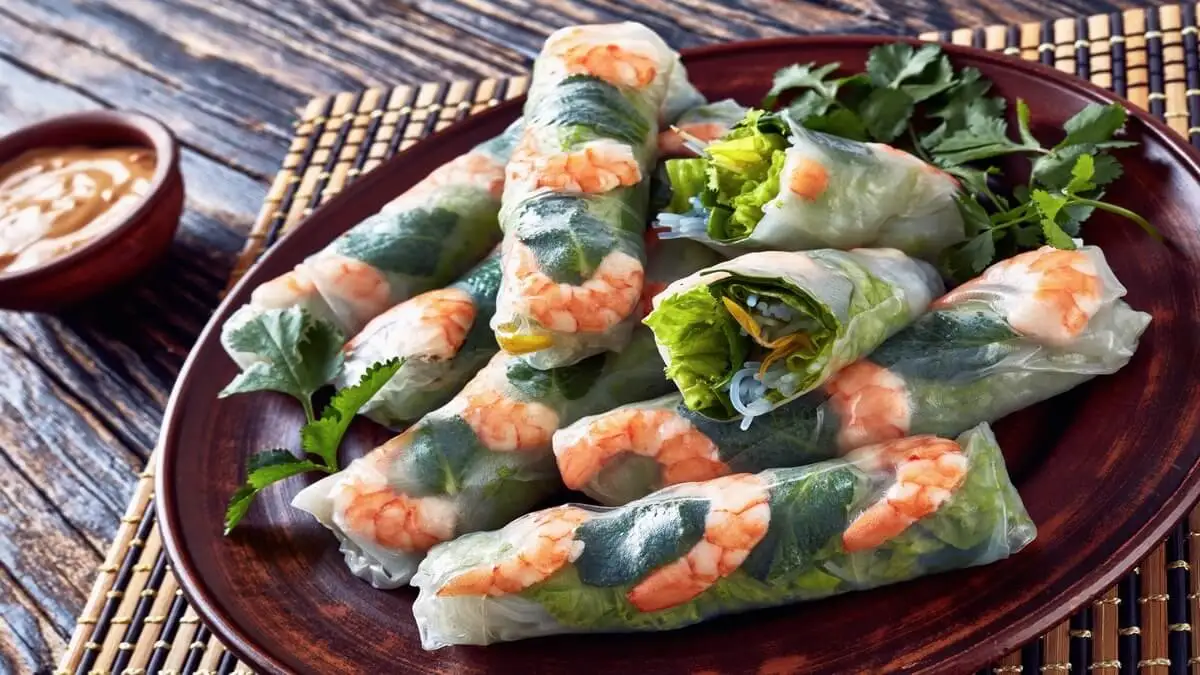 Rollitos vietnamitas de verduras.