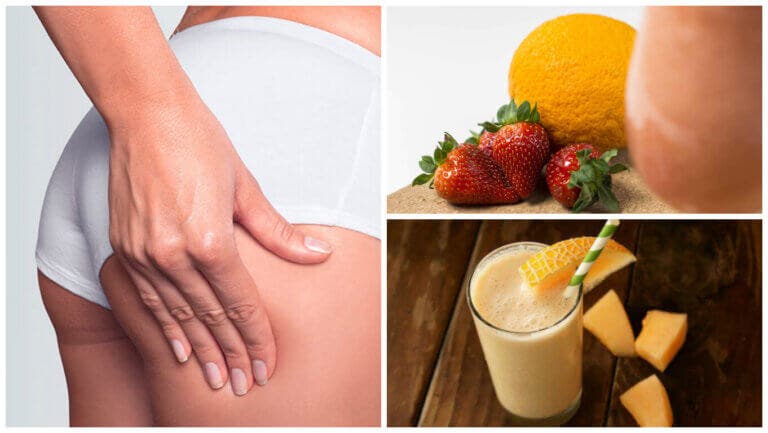 Licuado natural de melón, papaya y fresa para disminuir la celulitis