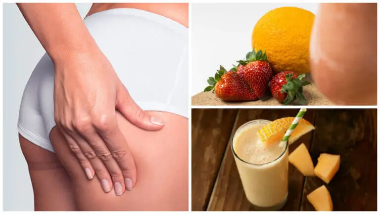 Licuado natural de melón, papaya y fresa para disminuir la celulitis