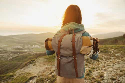 Woman traveling to new places