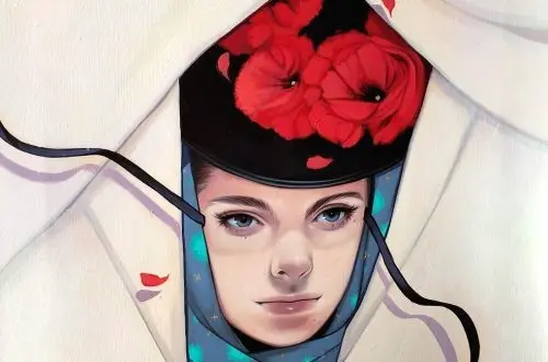 Woman with a flower hat