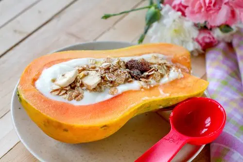 Papaya, leche y avena