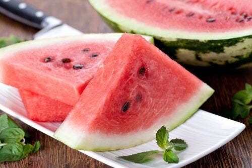 Vandmelon skåret i skiver